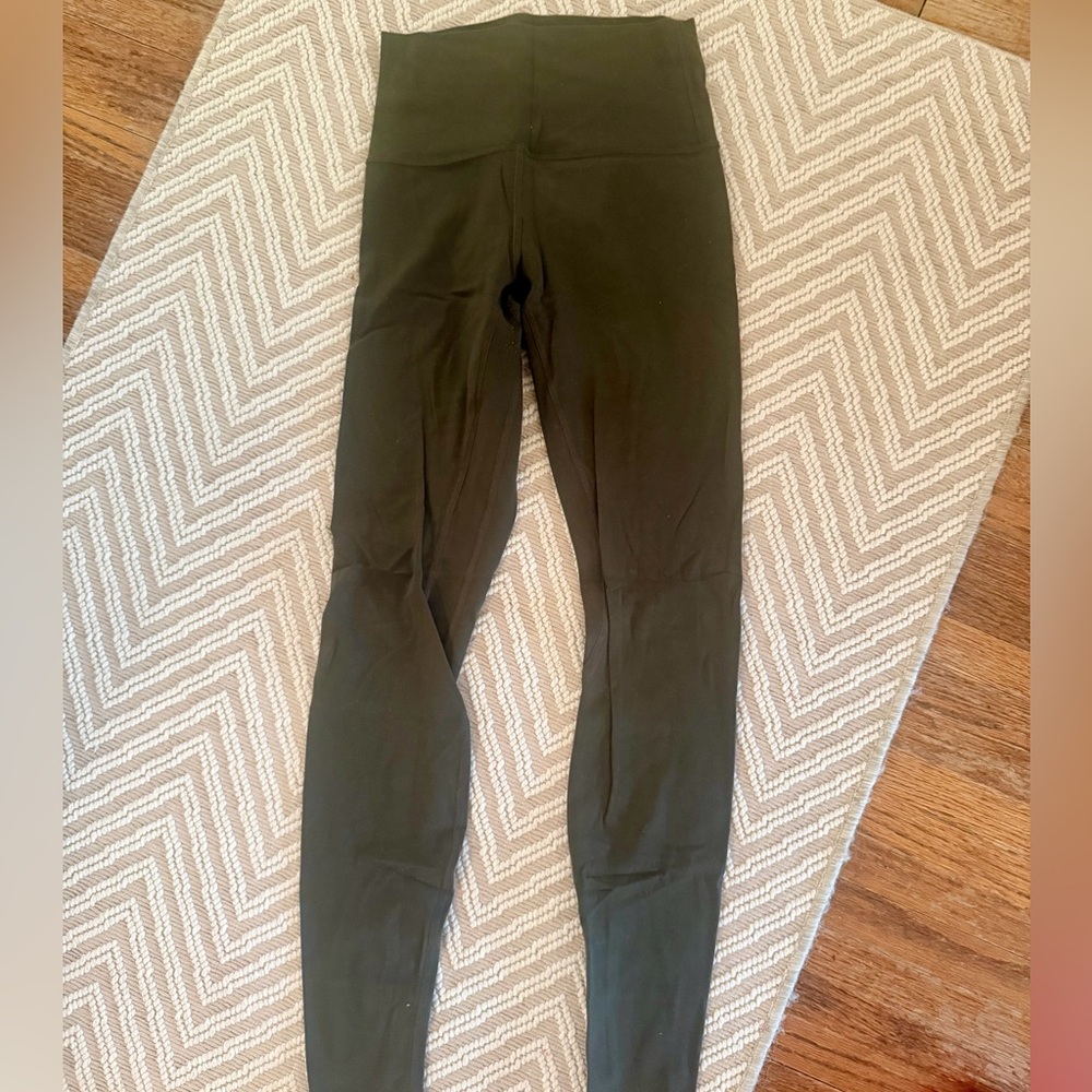 Olive Green High-Waisted Lululemon Align Leggings